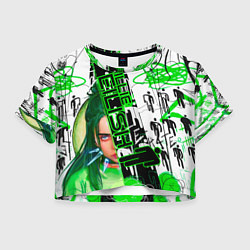 Футболка 3D укороченная женская Billie Eilish, цвет: 3D-принт