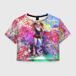 Футболка 3D укороченная женская Джунко Эношима, цвет: 3D-принт