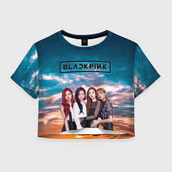 Футболка 3D укороченная женская BlackPink, цвет: 3D-принт