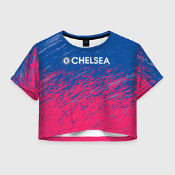 Футболка 3D укороченная женская Chelsea Челси, цвет: 3D-принт