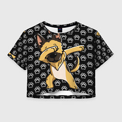 Футболка 3D укороченная женская DAB DOG, цвет: 3D-принт