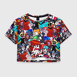 Футболка 3D укороченная женская FRIDAY NIGHT FUNKIN, цвет: 3D-принт