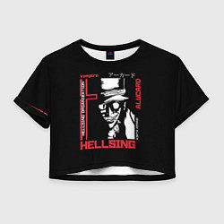 Футболка 3D укороченная женская Hellsing, цвет: 3D-принт