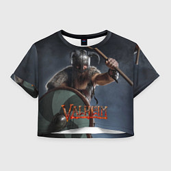 Футболка 3D укороченная женская Viking Valheim, цвет: 3D-принт