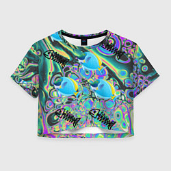 Футболка 3D укороченная женская Life cycle, цвет: 3D-принт