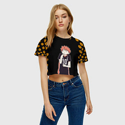 Футболка 3D укороченная женская ХИНАТА ВОЛЕЙБОЛ!!, цвет: 3D-принт — фото 2
