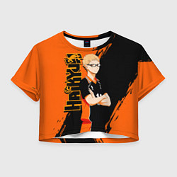 Футболка 3D укороченная женская Кей Цукишима Tsukishima Kei, цвет: 3D-принт