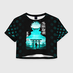 Футболка 3D укороченная женская Годжо Сатору Магическая битва, цвет: 3D-принт