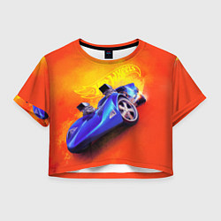 Футболка 3D укороченная женская Hot Wheels Хот Вилс, цвет: 3D-принт
