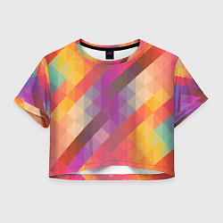 Футболка 3D укороченная женская Vivid gradient, цвет: 3D-принт