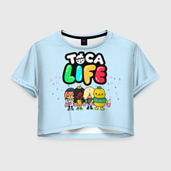 Футболка 3D укороченная женская Toca Life: Logo, цвет: 3D-принт
