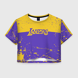 Футболка 3D укороченная женская Kobe Bryant - Los Angeles Lakers - NBA, цвет: 3D-принт