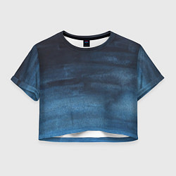 Футболка 3D укороченная женская Темнота глубины, цвет: 3D-принт