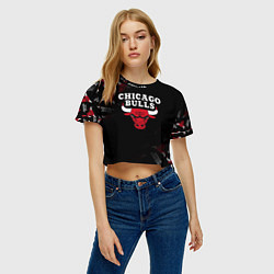 Футболка 3D укороченная женская ЧИКАГО БУЛЛС БЫКИ CHICAGO BULLS, цвет: 3D-принт — фото 2