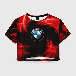 Футболка 3D укороченная женская BMW RED BEAST, цвет: 3D-принт