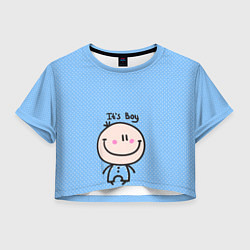 Футболка 3D укороченная женская Its boy, цвет: 3D-принт