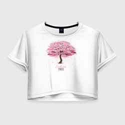 Футболка 3D укороченная женская Sakura Tree, цвет: 3D-принт