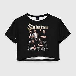 Футболка 3D укороченная женская SABATON САБАТОН, цвет: 3D-принт