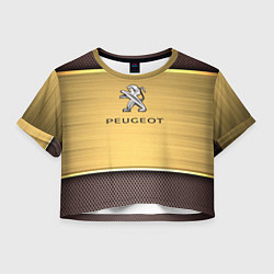 Футболка 3D укороченная женская Peugeot: Gold, цвет: 3D-принт