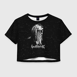 Футболка 3D укороченная женская GHOSTEMANE Rap Гостмейн ЧБ Logo, цвет: 3D-принт