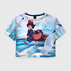 Футболка 3D укороченная женская Ведьмина служба доставки Кики, цвет: 3D-принт