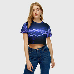 Футболка 3D укороченная женская Lightning Fashion 2025 Neon, цвет: 3D-принт — фото 2