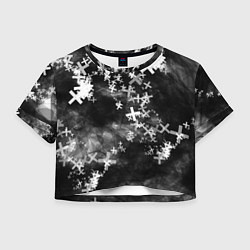 Футболка 3D укороченная женская Сердца в крестах Коллекция Get inspired! Z-b-heart, цвет: 3D-принт