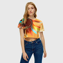Футболка 3D укороченная женская Солнце из бумаги, цвет: 3D-принт — фото 2