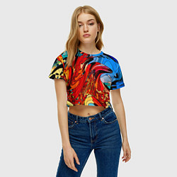 Футболка 3D укороченная женская Abstract color pattern Fashion 2022, цвет: 3D-принт — фото 2