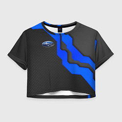 Футболка 3D укороченная женская SUBARU - СУБАРУ ТЕХНОЛОГИЧЕСКАЯ БРОНЯ, цвет: 3D-принт