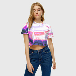 Футболка 3D укороченная женская Тай-дай Абстракция Tie-Dye, цвет: 3D-принт — фото 2