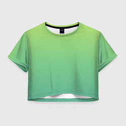 Футболка 3D укороченная женская Shades of Green GRADIENT, цвет: 3D-принт