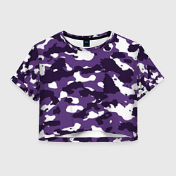 Футболка 3D укороченная женская Amethyst Purple Аметист, цвет: 3D-принт