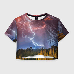 Женский топ Грозовые разряды молний над лесом