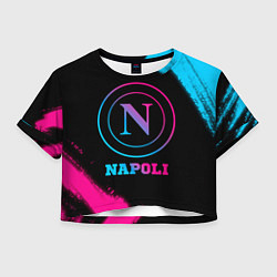Футболка 3D укороченная женская Napoli FC Neon Gradient, цвет: 3D-принт