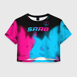 Женский топ Saab - neon gradient: символ сверху