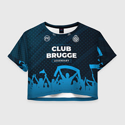 Футболка 3D укороченная женская Club Brugge legendary форма фанатов, цвет: 3D-принт