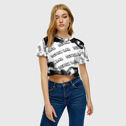 Футболка 3D укороченная женская Рэпер Sqwoz Bab в стиле граффити: паттерн, цвет: 3D-принт — фото 2