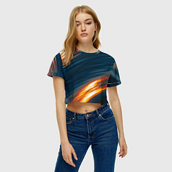 Футболка 3D укороченная женская Раскаленная гладь, цвет: 3D-принт — фото 2