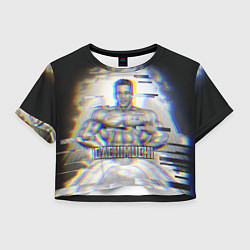 Футболка 3D укороченная женская Гачимучи глитч, цвет: 3D-принт