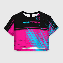 Женский топ Mercedes - neon gradient: символ сверху