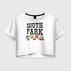 Футболка 3D укороченная женская South park кострёр, цвет: 3D-принт