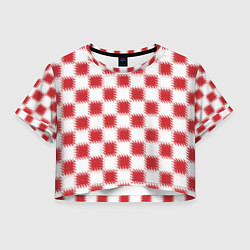 Женский топ Красно-белый узор