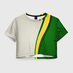 Женский топ Абстрактный минимал с бежевым, жёлтым и зелёными ц