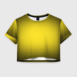 Футболка 3D укороченная женская Желтый градиент, цвет: 3D-принт