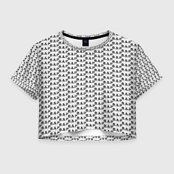 Футболка 3D укороченная женская B A P pattern logo, цвет: 3D-принт