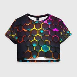 Женский топ Неоновые абстрактные соты