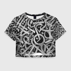 Женский топ Черно-белая каллиграфия