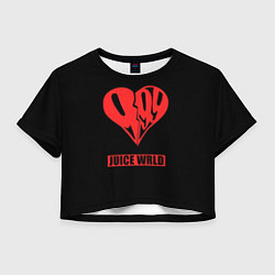 Футболка 3D укороченная женская Juice WRLD - heart, цвет: 3D-принт