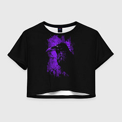 Футболка 3D укороченная женская Dark purple raven, цвет: 3D-принт